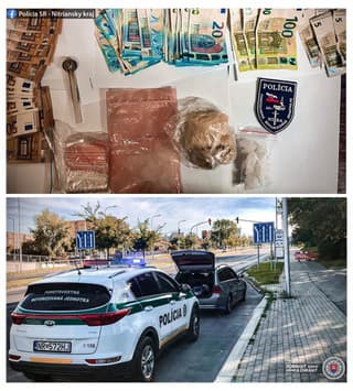 Policajti pri kontrole auta