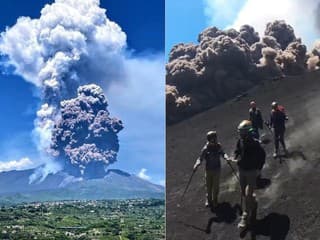 Výbuch sopky Etna na